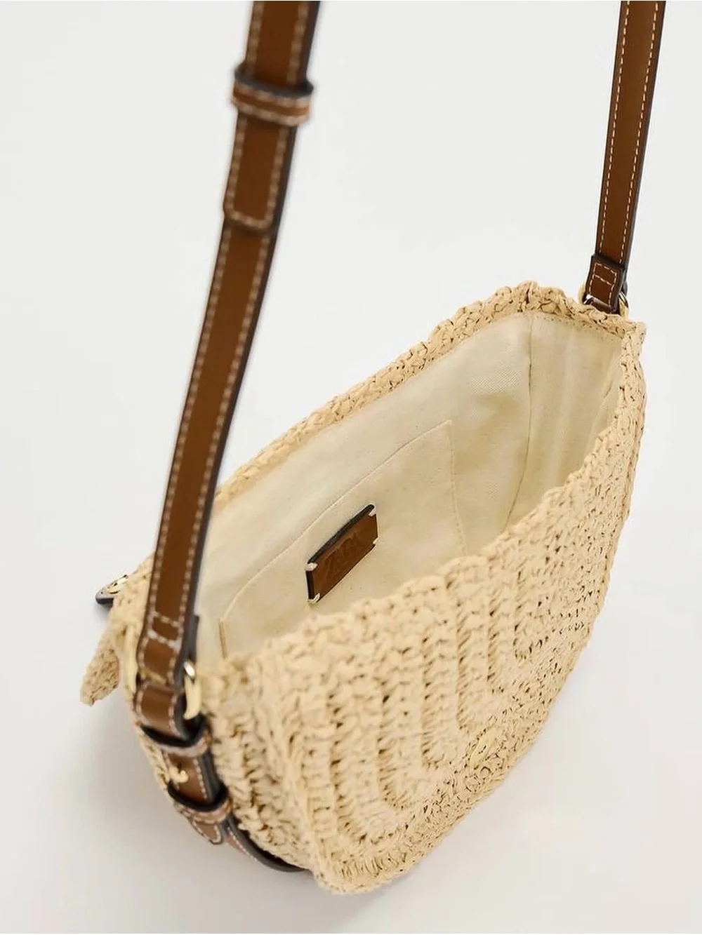 Zara Raffia Crossbody Bag